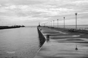 Darsena di Fiumicino dopo la pioggia.